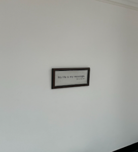 Gandhi museum placard