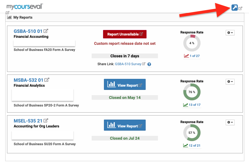 MySurvey Faculty Page