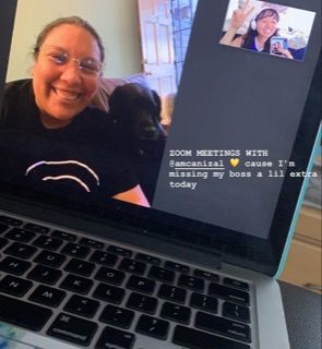 Ariela on a zoom meeting