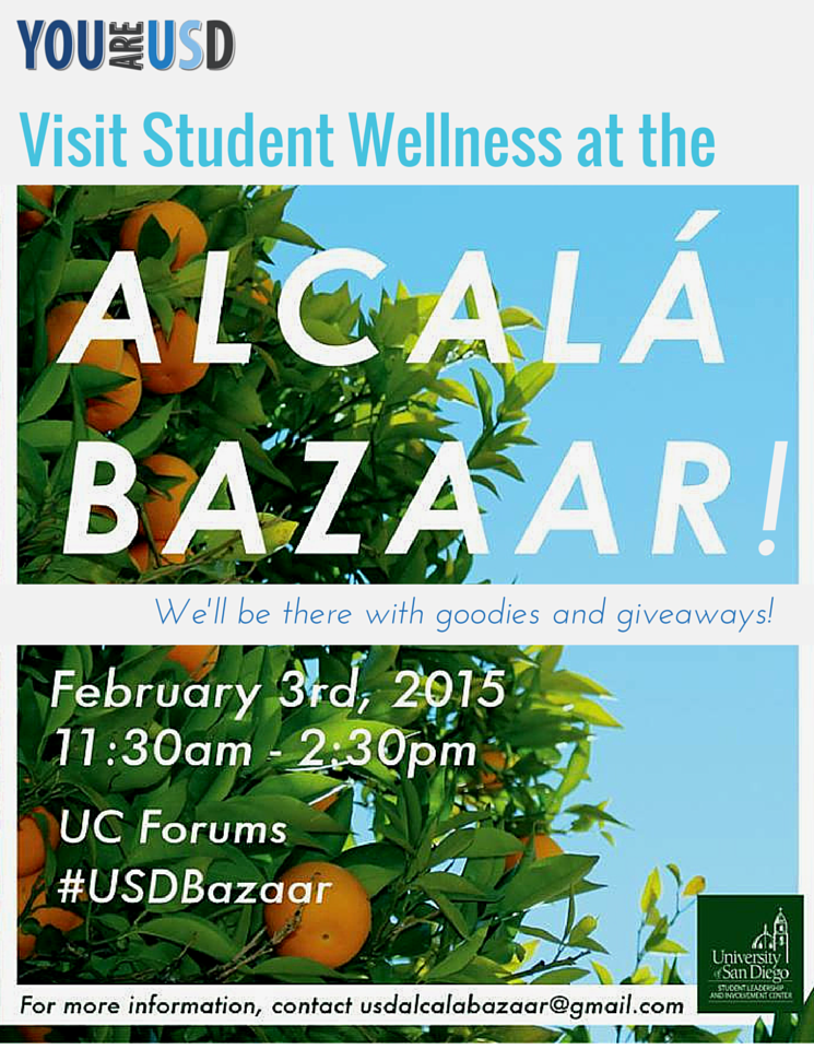 Visit Student Wellness at the Alcala Bazaar!