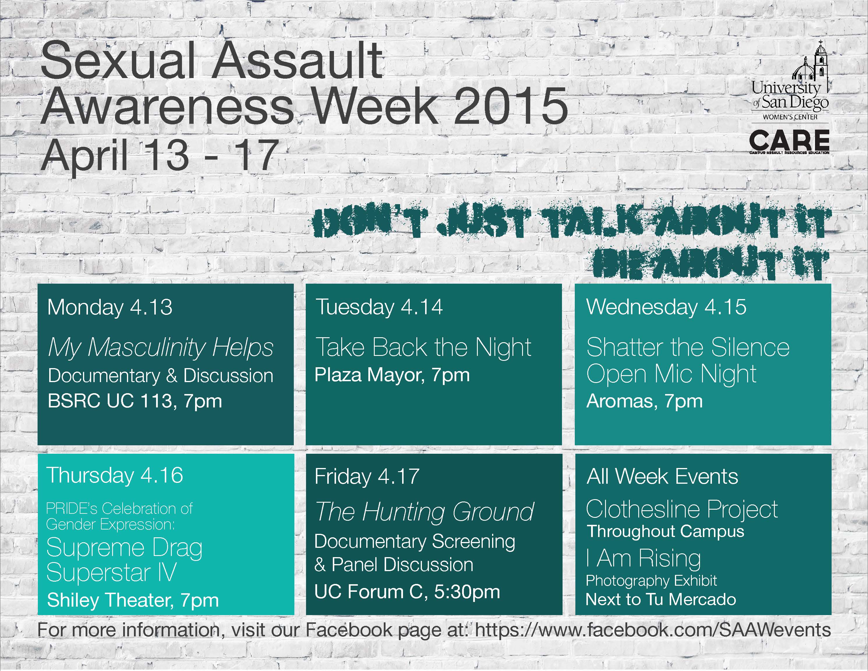 Sexual Assault Awareness Week 2015 is April 13 to 17
